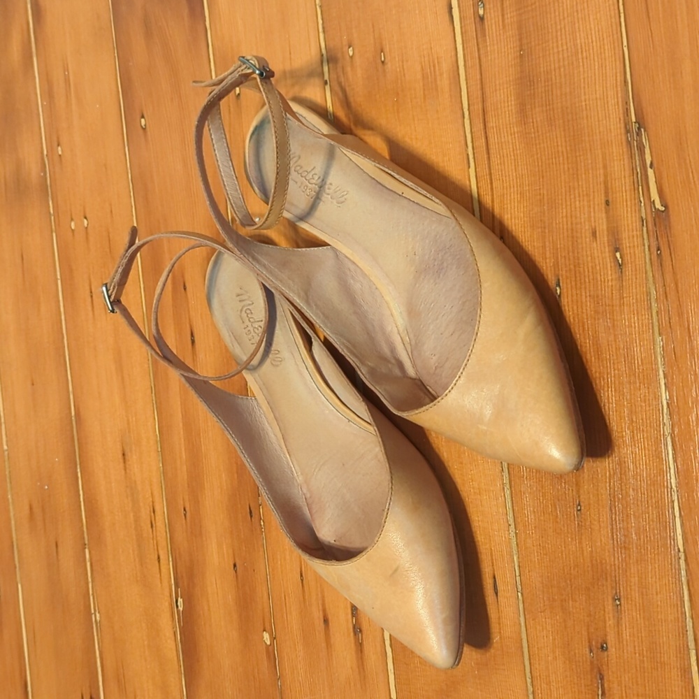 Madewell nude leather slingbacks